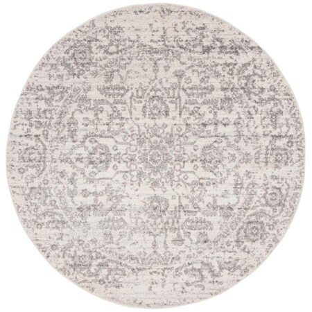 Safavieh 9 x 9 ft. Madison Traditional Round Power Loomed Rug; Silver & Ivory MAD603G-9R